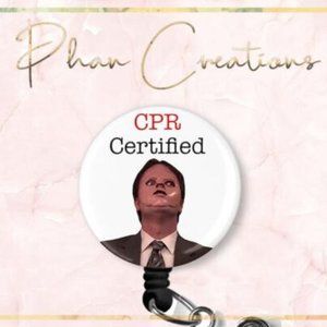 CPR Certified Retractable Badge Reel Funny Respiratory Therapist Nurse ID Holder